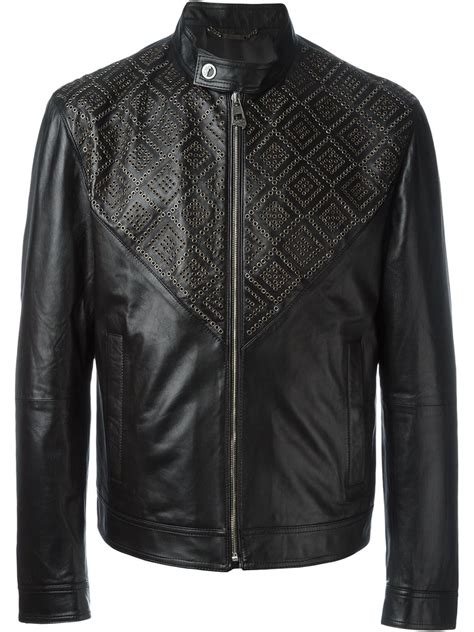 versace mens leather jacket|vintage Versace leather jacket.